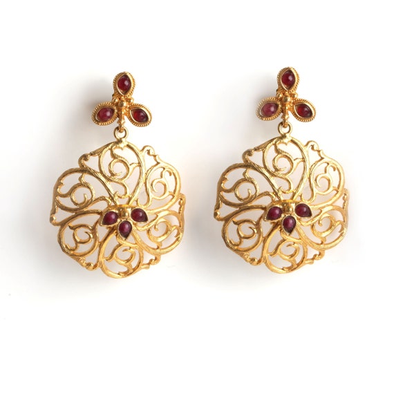 Handgemachte Osmanische Ohrringe: 18k Vergoldetes Messing