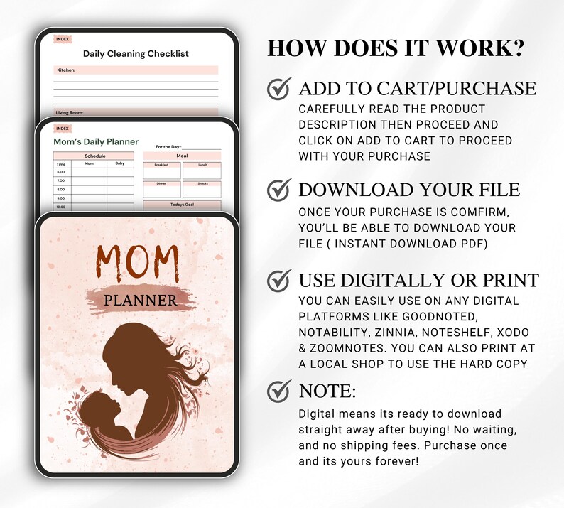 Mom Life Digital Planner, Mom Digital Planner, Goodnotes Planner for ...