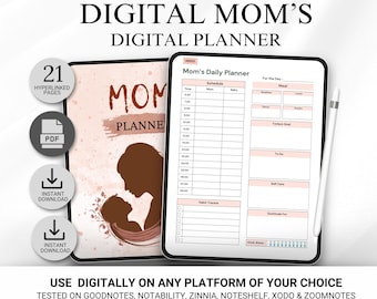 Mom Life Digital Planner, Mom Digital Planner, Goodnotes Planner for Mom, Aesthetic Mom Planner, Mom iPad Planner,  Busy Mom Planner
