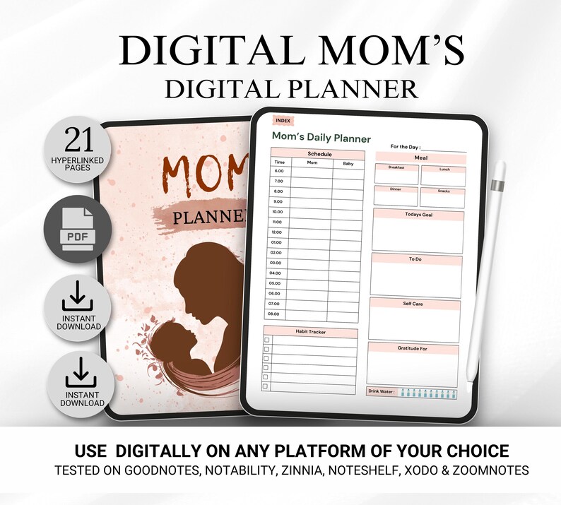 Mom Life Digital Planner, Mom Digital Planner, Goodnotes Planner for ...