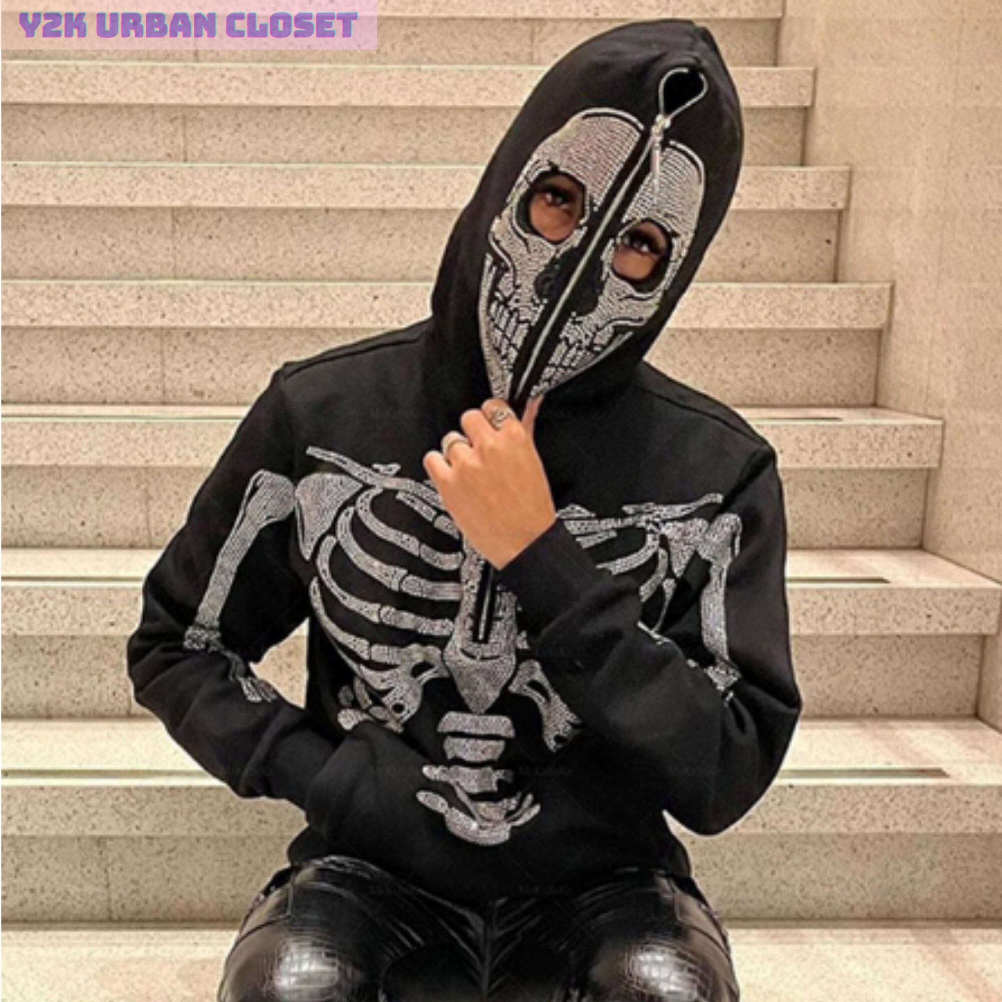 Rhinestone Skeleton Hoodie Mens - Etsy Australia