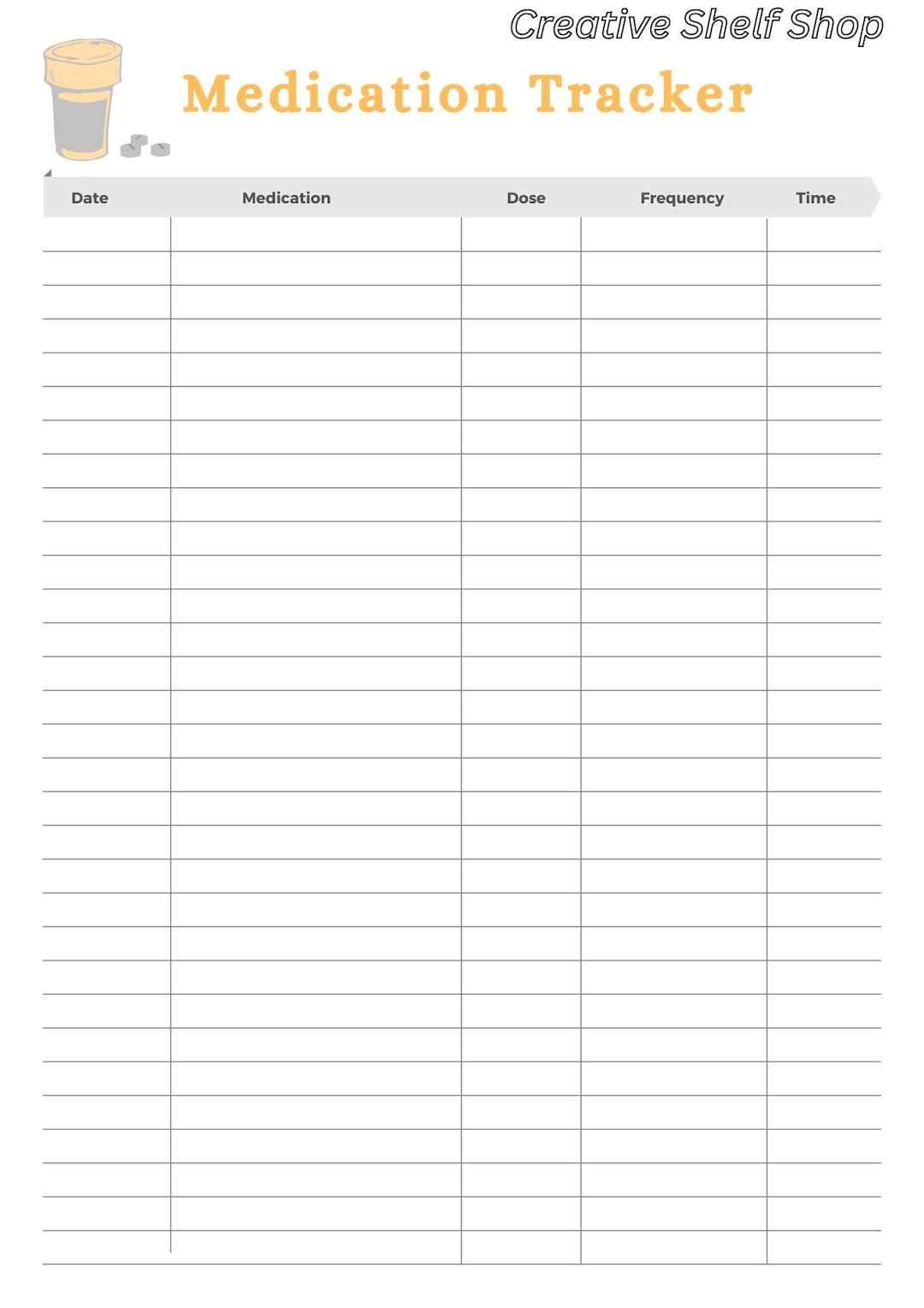 Medication PLANNER Printable A4 Medication Dose Frequency - Etsy