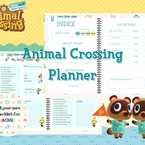 Animal Crossing: New Horizons Planner, Checklist, Digital Planner,