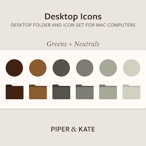 Green & Neutral Desktop Icons: Mac Folder Set (PNG)