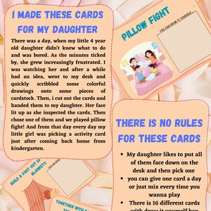 Activity cards for kids aged 2-6 year old. Fun, exiting way to play with your little ones