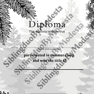 Summer Camp Diploma svg