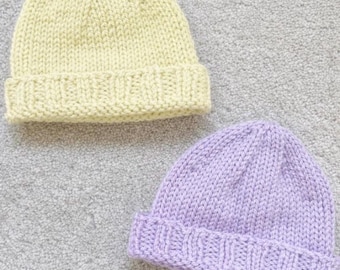 Baby Hat Knitting Pattern With Photos | Easy Beginner Beanie (Digital PDF Download)