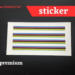 UCI Streifen Sticker Weltmeister Champion Stripes Fahrrad Cycling Racing Rainbow Regenbogen Aufkleber Bild 1