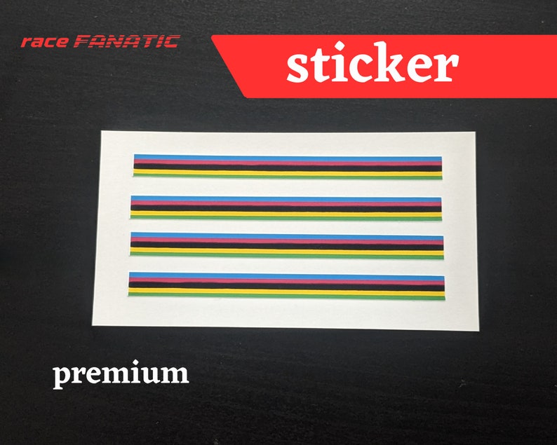 UCI Streifen Sticker Weltmeister Champion Stripes Fahrrad Cycling Racing Rainbow Regenbogen Aufkleber Bild 1