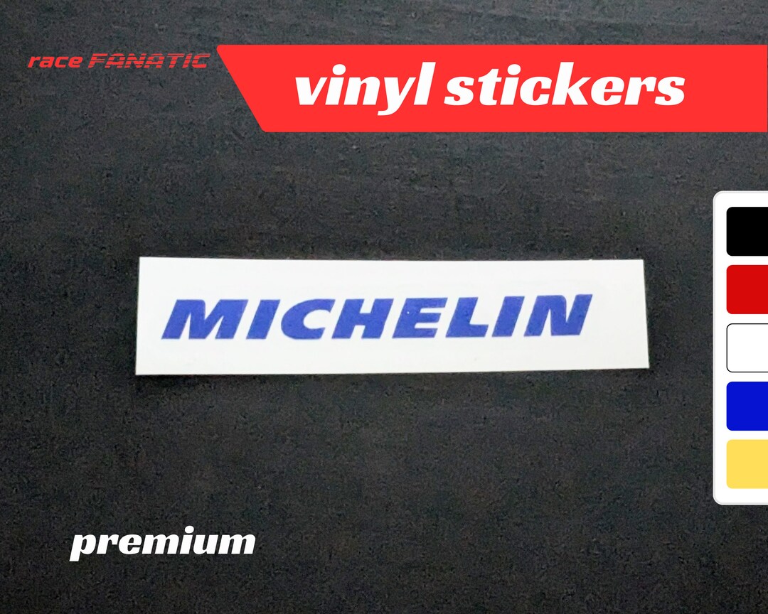 2x Michelin Vinyl Sponsor Decals - Stickers For Racing, Garage, Or Car Laptop Look