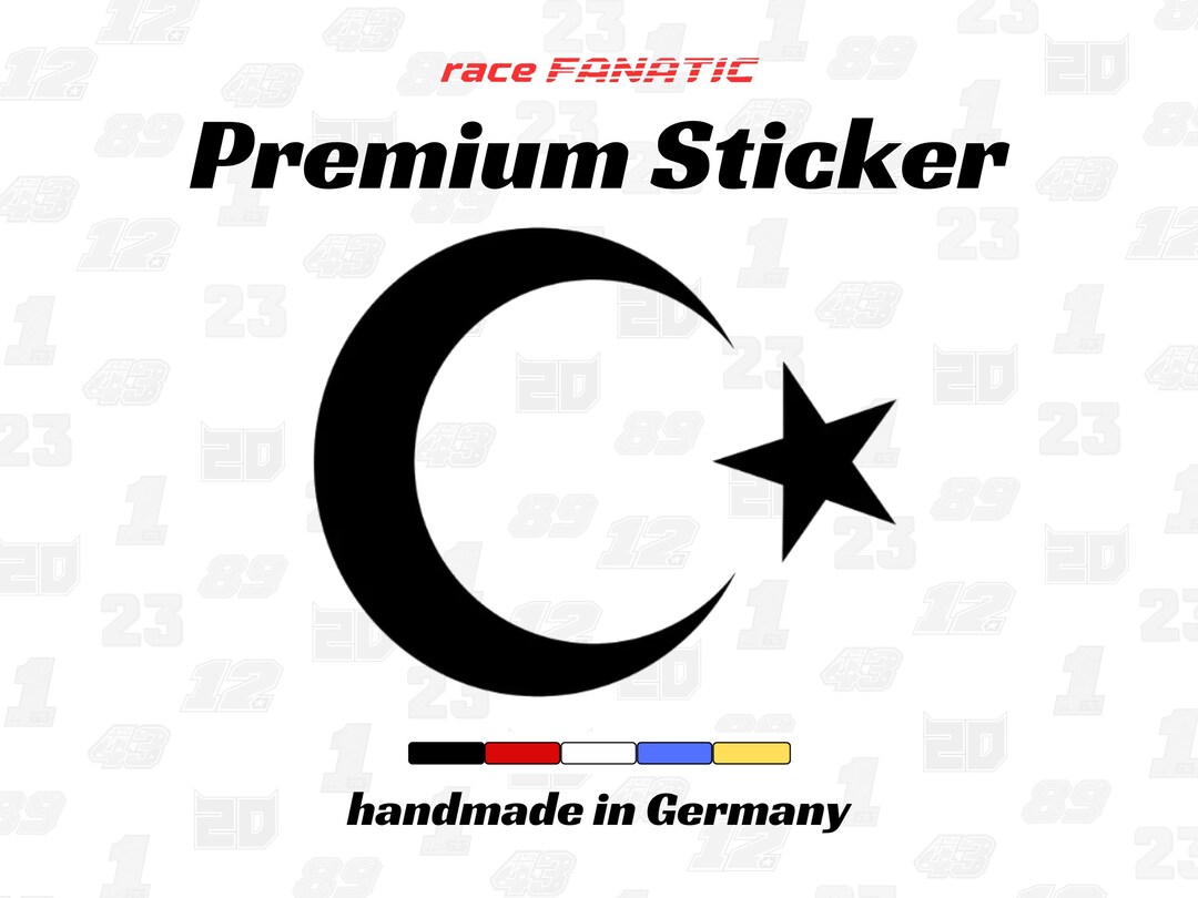Turkce Sticker Türkiye Crescent and Star Sticker Black | Turkish Flag Sticker | Car ...