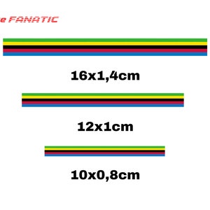 Adesivo a strisce UCI Strisce del campione del mondo Strisce di ciclismo per biciclette da corsa Arcobaleno Adesivo arcobaleno immagine 3