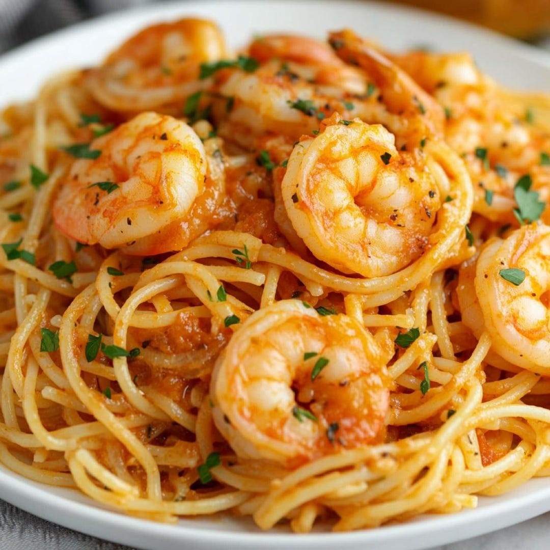 Spicy Garlic Shrimp Pasta Recipe – Printable Digital Download
