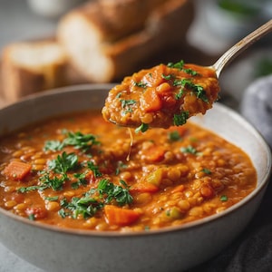 Flexitarian One-Pot Creamy Tomat - Linssoppa Recept PDF – Rökig, Rejäl & Enkel