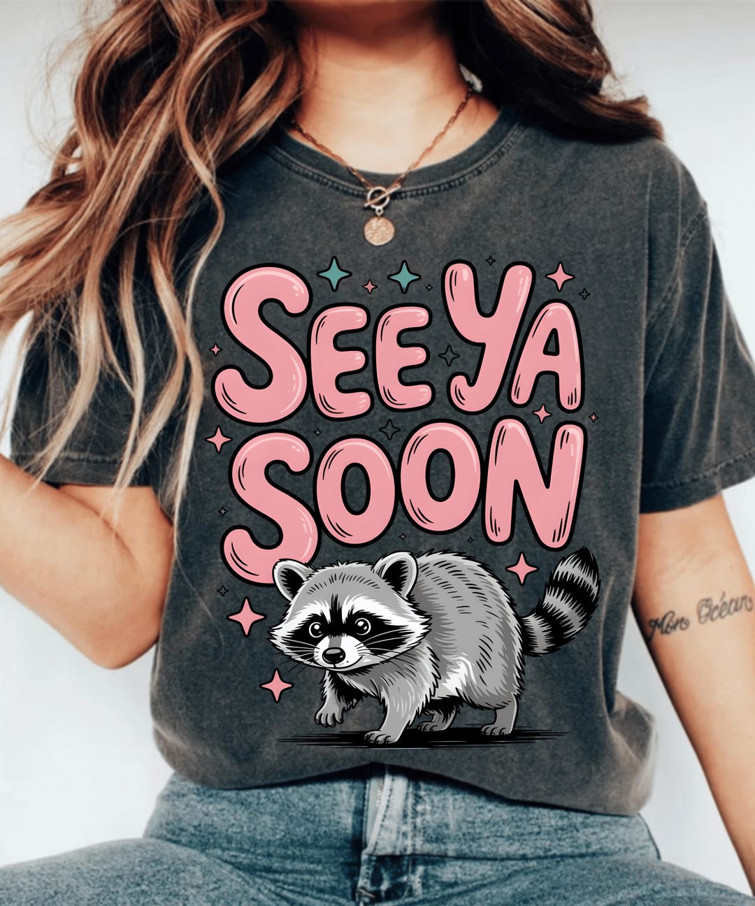See Ya Soon PNG: Cute Raccoon Farewell Funny Goodbye, 2 Side See Ya ...