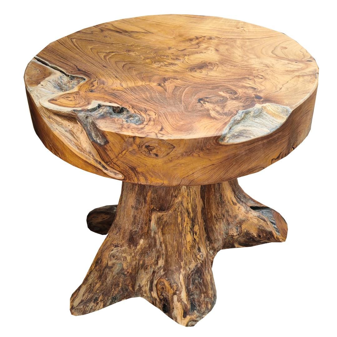 Teak Root Round Side Table / Stool 40cm - Indoor & Outdoor - Etsy UK