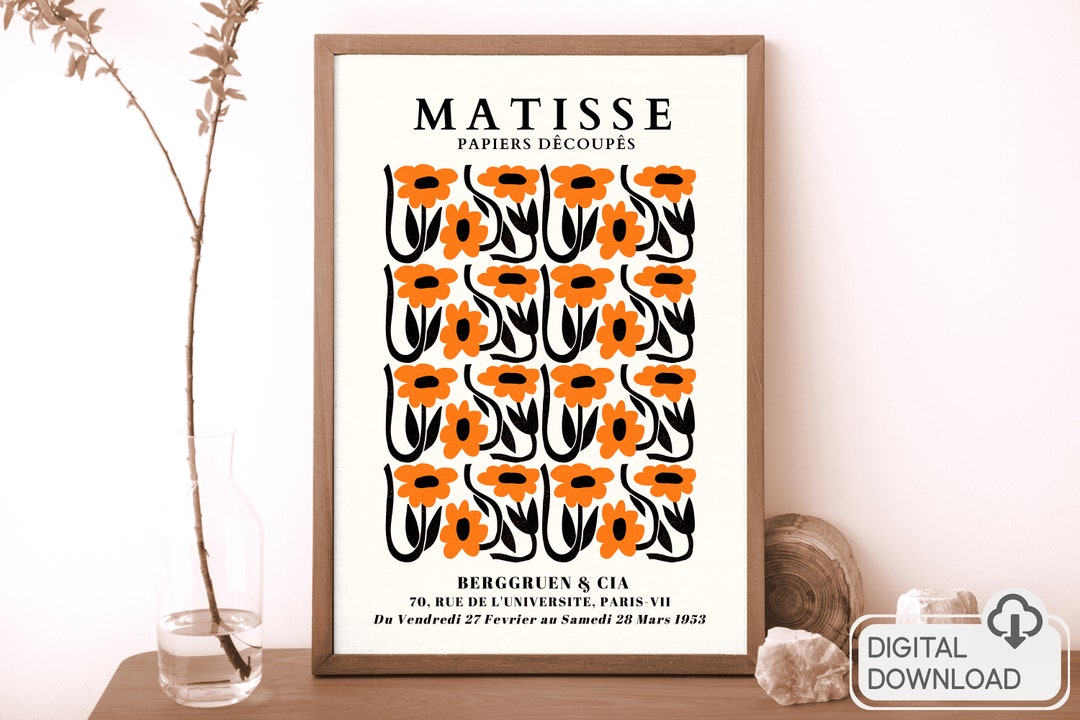 Henri Matisse Orange Print Poster, Vintage Decor Poster Minimalist