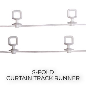 S-Fold Wave Curtain Track Runner , For Curtain Tape and Curtain Track , Pack of 20-30-50 Meters