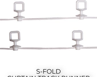 S Fold Wave Curtain Track Runner 50M – Ripple Fold Curtain Carrier for Drapes, Curtain Track Hardware
