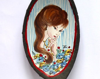 Large Italian ceramic hanging plate signed Remi  / Please contact for shipping costs