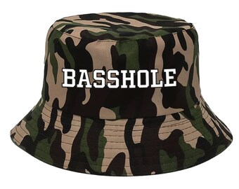 BASSHOLE Estampado Pesca Verano - Sombrero de Pesca tipo Cubo - Camuflaje