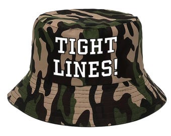 TIGHT LINES Estampado Pesca Verano - Sombrero de Pesca tipo Cubo - Camuflaje