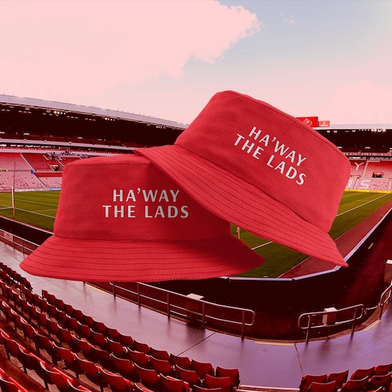 SUNDERLAND Ha'way the Lads Print Bucket Fishing Hat Safc RED