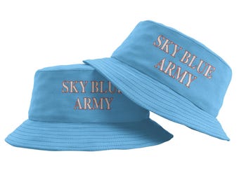 Sombrero de pescador azul cielo de Coventry con colores de fútbol del ejército