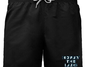Newcastle Howay the Lads stripes Swim Shorts Sports Gym Swimming Trunks Adult Unisex Holiday Beach Mens - Black