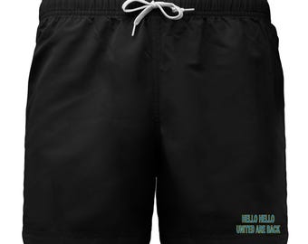Estampado "UNITED HAN VUELTO" - Pantalones cortos de natación para gimnasio y deportes de verano del Leeds - Todas las tallas