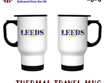 LEEDS 1993 Thermal Travel Mug – Insulated Stainless Steel Cup with Handle