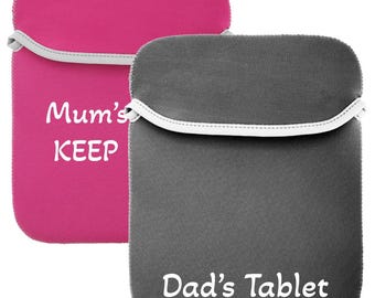 Funda de neopreno reversible premium con impresión personalizada para iPad, Samsung y tableta (compatible con tabletas de hasta 11").