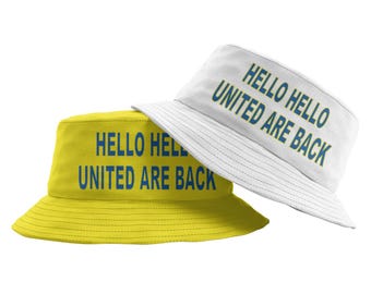 HOLA UNITED HAN VUELTO Imprimir Leeds Fiesta de verano Festival Pesca Sombrero de cubo
