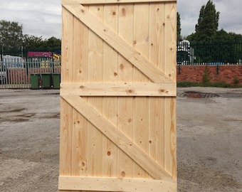 Premier Garden Supplies Garden Gate Height: 6ft (180cm High) Feather Edge Fully Framed Flat Top Pedestrian Pathway Garden Footpath Gate [Width 90cm] With RING LATCH HINGE PACK - View #7