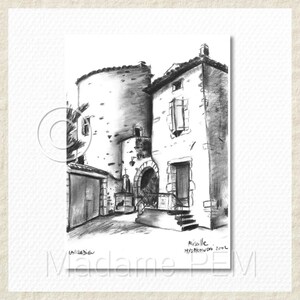 Le portail, ruelle de Lavilledieu (Ardèche)- 3 tailles - A IMPRIMER - Téléchargement instantané