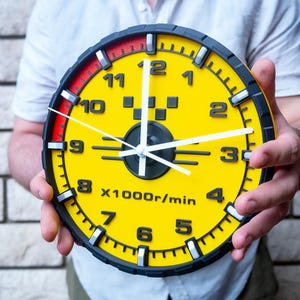 Car instrument speedometer wall clock 1. Garage mechanic or man cave gift. Automotive decor for car fans.