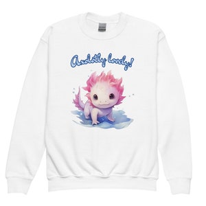Cute axolotl kids crewneck sweatshirt
