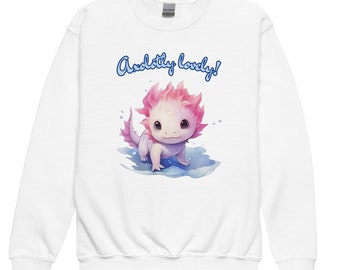 Cute axolotl kids crewneck sweatshirt