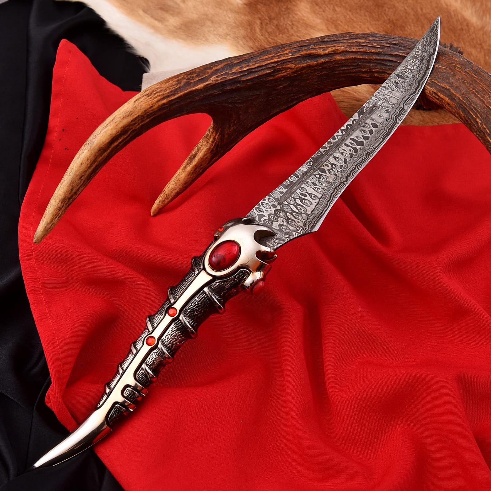 Araya stark Catspaw Dagger Replica– Damascus Steel Arya's Blade, Jon Snow Knife | Valyrian Steel Gift for Him. Anniversary Birthday gift