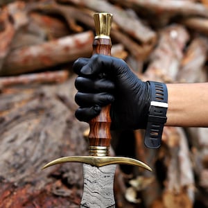 Handgefertigtes Wikingerschwert-Set aus Damaszenerstahl mit Scheide – Sammlerstück, mittelalterliche Replik, 91 cm. Ideales Geschenk für Männer, z. B. zum Jahrestag, zu Weihnachten oder zur Hochzeit. Bild 10