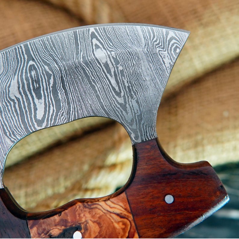 Handmade Damascus Ulu Knife.Alaskan Mezzaluna Ulu Knife, Salad Veggies Rocker Chopper Slicer Cutter.Anniversary Birthday Christmas Gift image 3