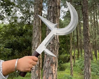 Handmade Carbon Steel African Hungo Mungo Knife with Sheath.Custom Medeival Norse Functional Spear.Christmas Anniversary Gift for Men / Him