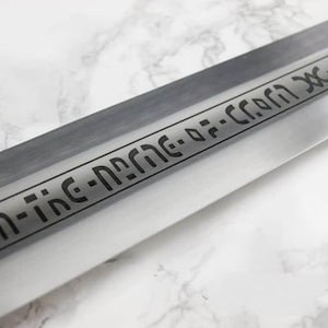 Handgefertigtes Wikingerschwert-Set aus Damaszenerstahl mit Scheide – Sammlerstück, mittelalterliche Replik, 91 cm. Ideales Geschenk für Männer, z. B. zum Jahrestag, zu Weihnachten oder zur Hochzeit. Bild 13