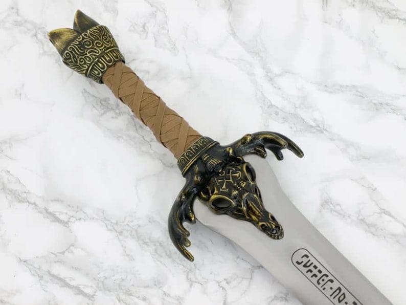 Handgefertigtes Wikingerschwert-Set aus Damaszenerstahl mit Scheide – Sammlerstück, mittelalterliche Replik, 91 cm. Ideales Geschenk für Männer, z. B. zum Jahrestag, zu Weihnachten oder zur Hochzeit. Bild 17