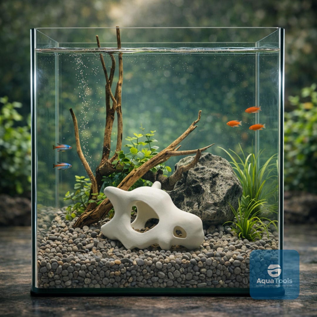 SLOCME Grotte décorative pour aquarium Betta,Abri confortable en résine ou Betta et crevettes
