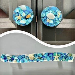 Sea Glass Cabinet Knob: Coastal Beach House Drawer Pull Handle