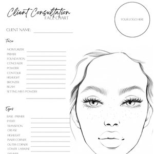 Makeup Face Chart, Gesichtskarte Übungsblätter, bedruckbare Make up Übungsblätter, leere Gesichtskarte druckbar, leere Maske, Herunterladen