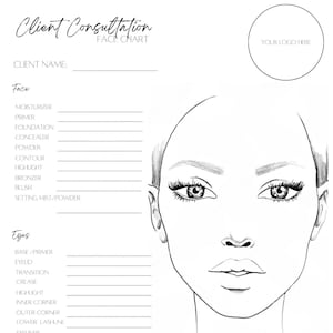 Makeup Face Chart, Face Chart Practice Sheets, Printable Make up Practice Sheets, Blank Face Chart Printable, Blank Make up Chart, Download