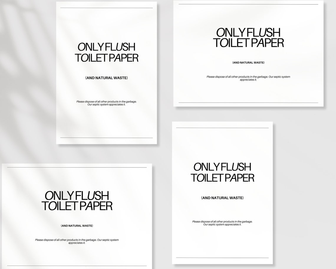 Printable Airbnb Toilet Sign /digital Download /A4 Format /stylish ...