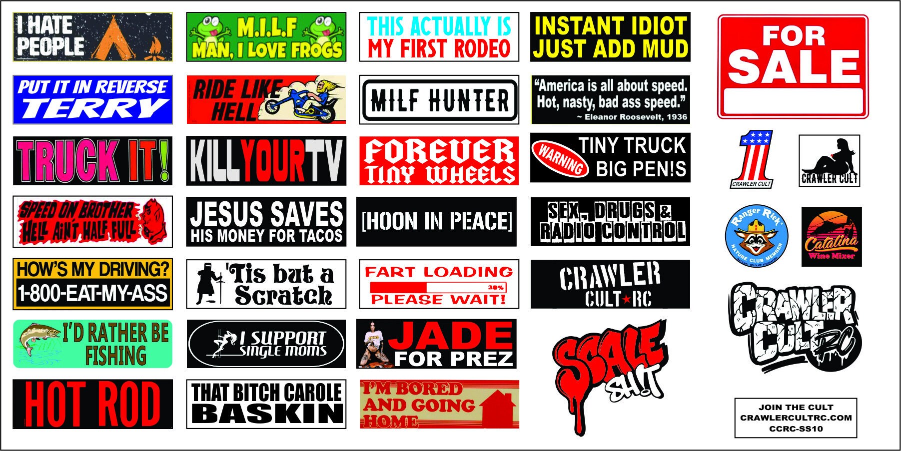 10th Scale Die Cut Bumper Stickers Etsy